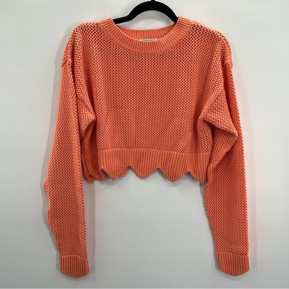 Ronny Kobo Collection Sweaters - Ronny Kobo Knit Sweater Pullover Pastel Orange Long Sleeve Small
